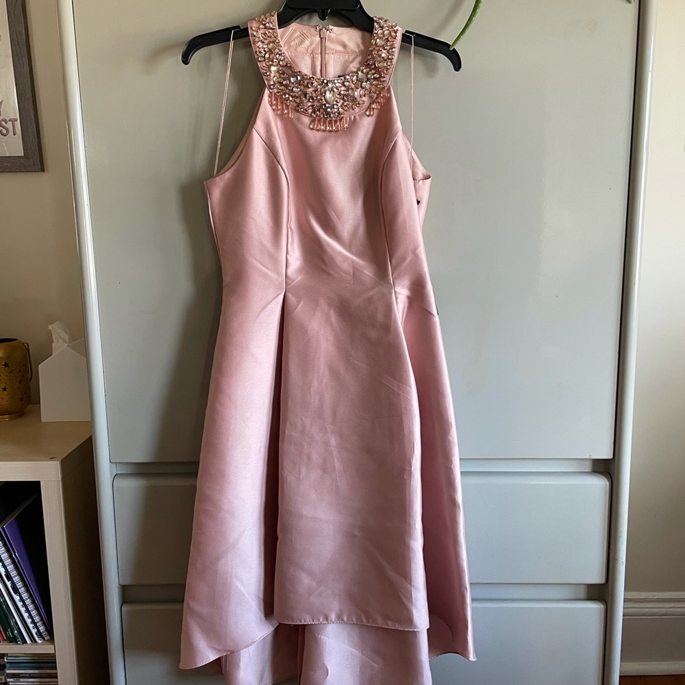 NWT Adrianna Pappell high neck highlow party dress